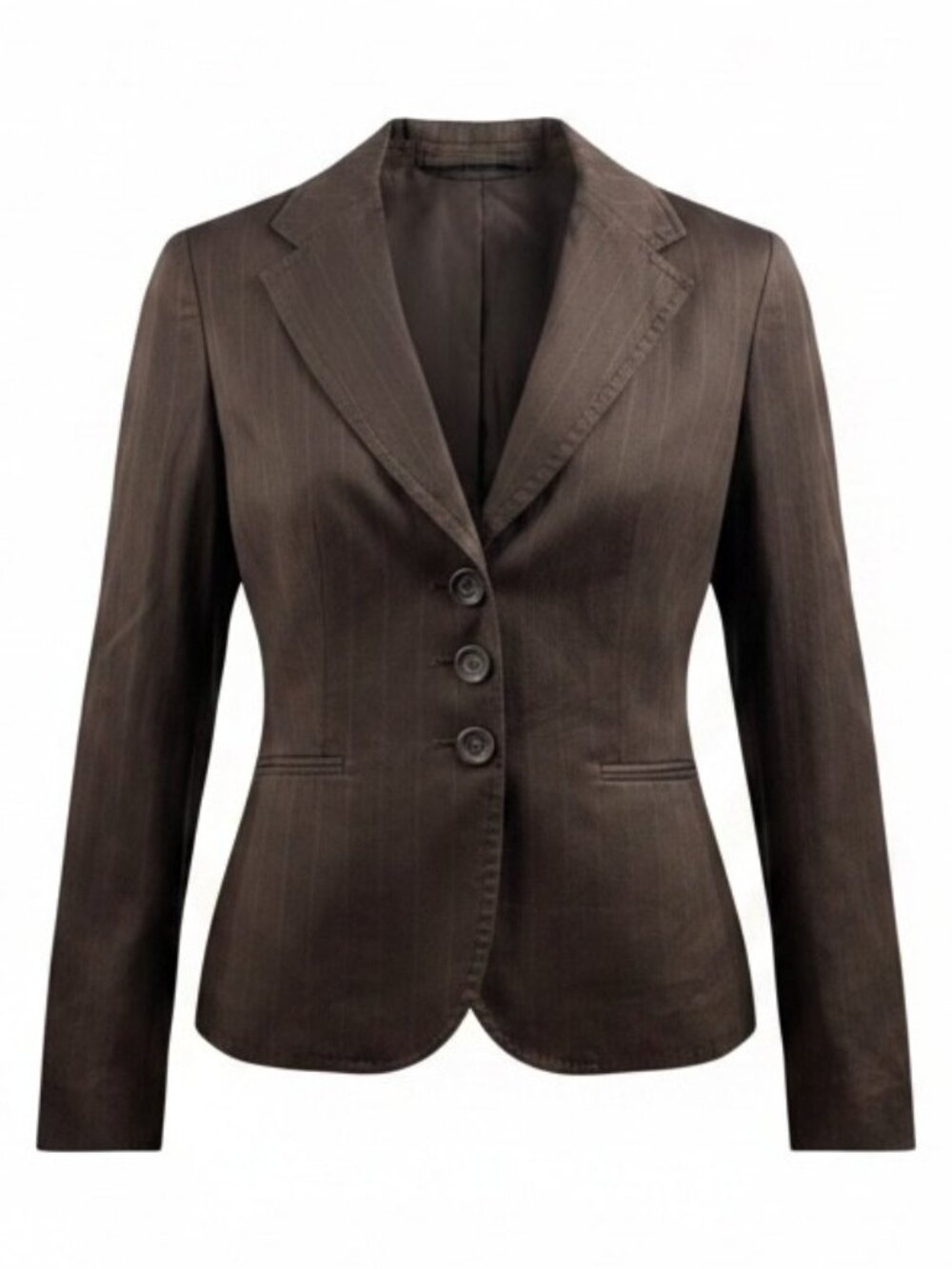 Ann Taylor Dark Brown Pinstripe Blazer Women's Sz 10 Office Career Business